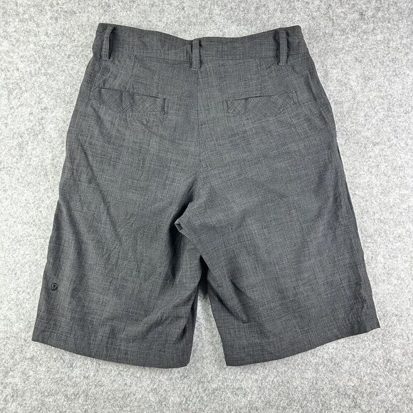 Lululemon Shorts Mens 29 Charcoal Gray Print Chino Performance Preppy Golf 11" - Picture 6 of 12
